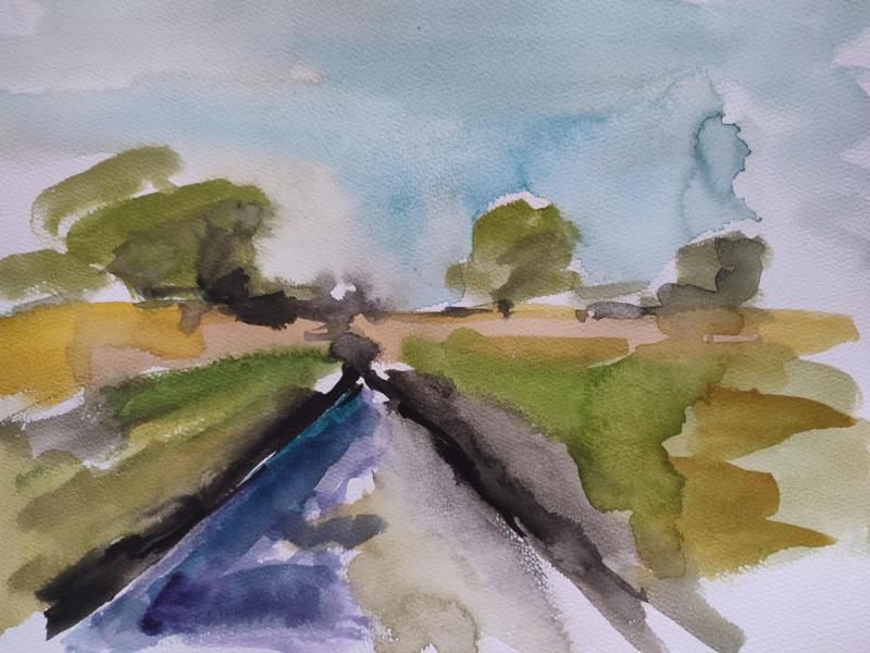 Pejsaž,akvarel 20*30 cm