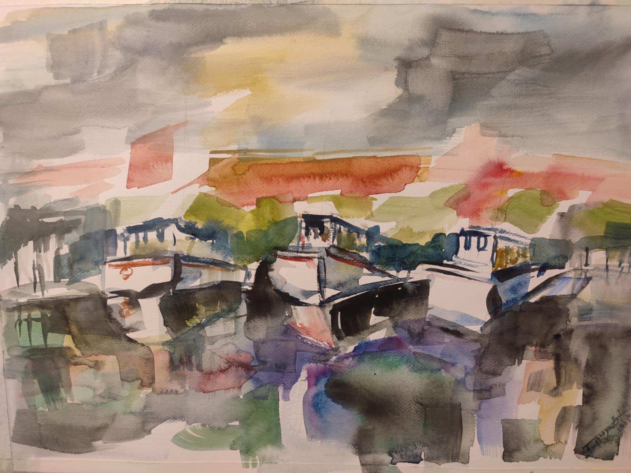 Čamci, akvarel 30*40cm